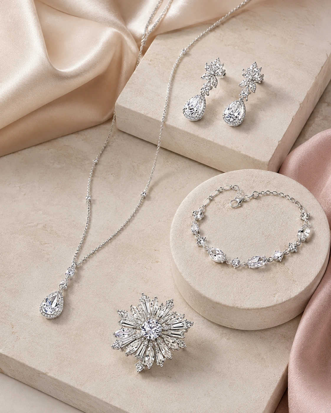 Élanne silver crystal jewelry editorial sample