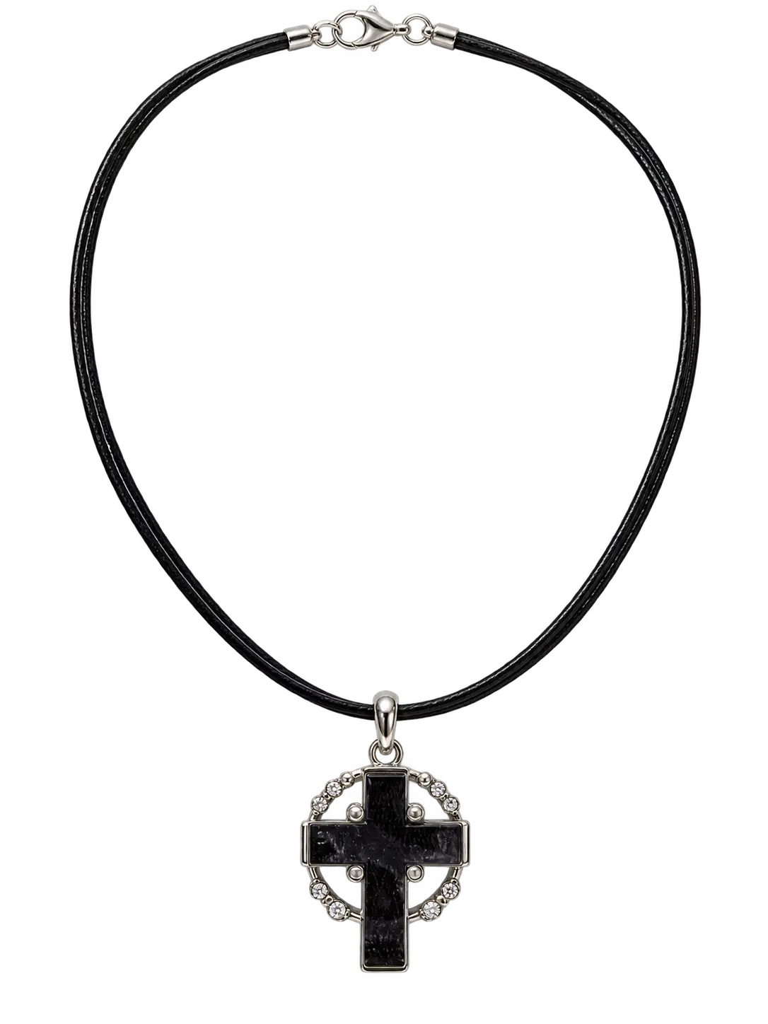 Halo Cross pendant in Onyx