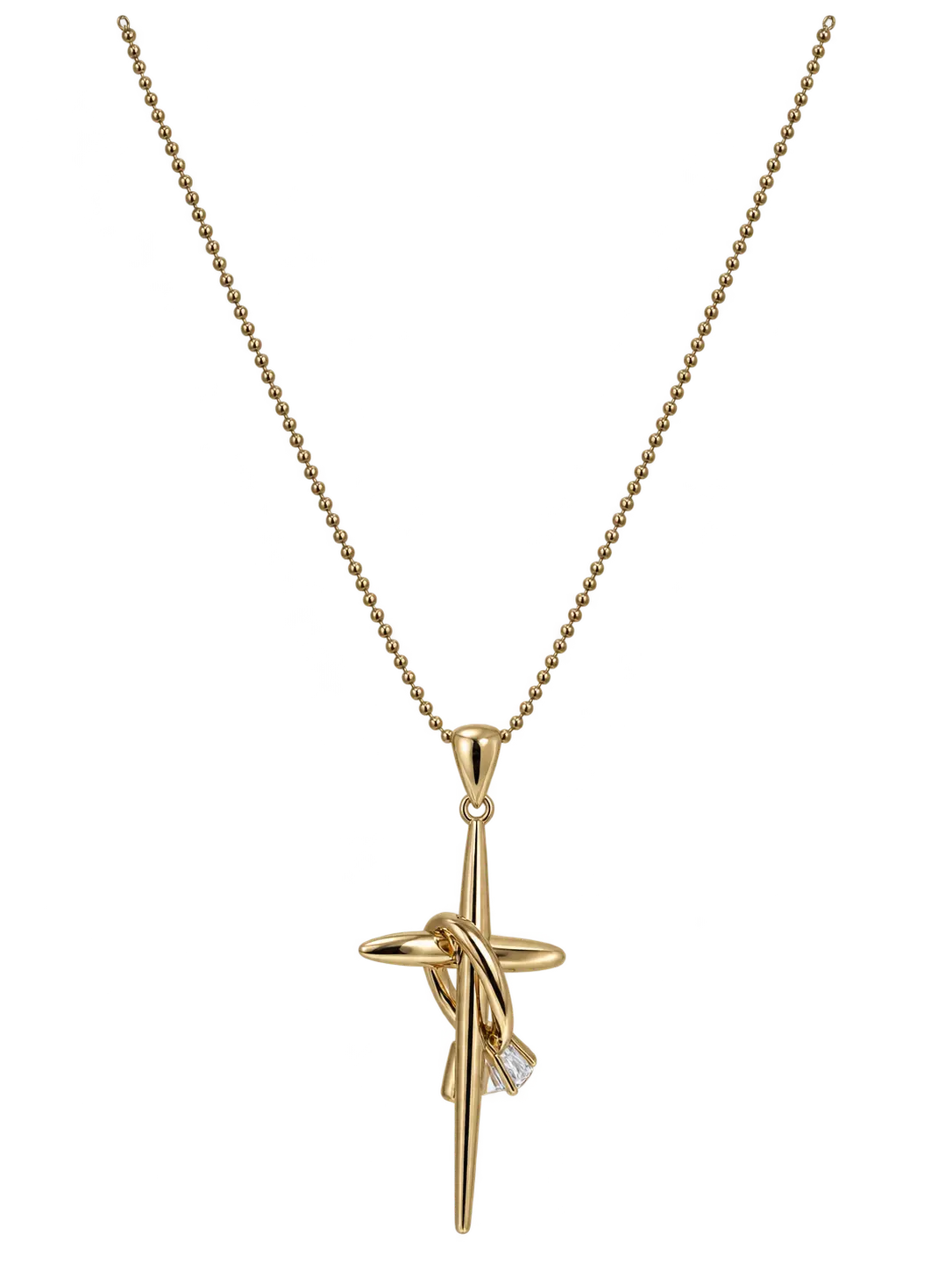 Sculptural Faith pendant in Golden Minimal